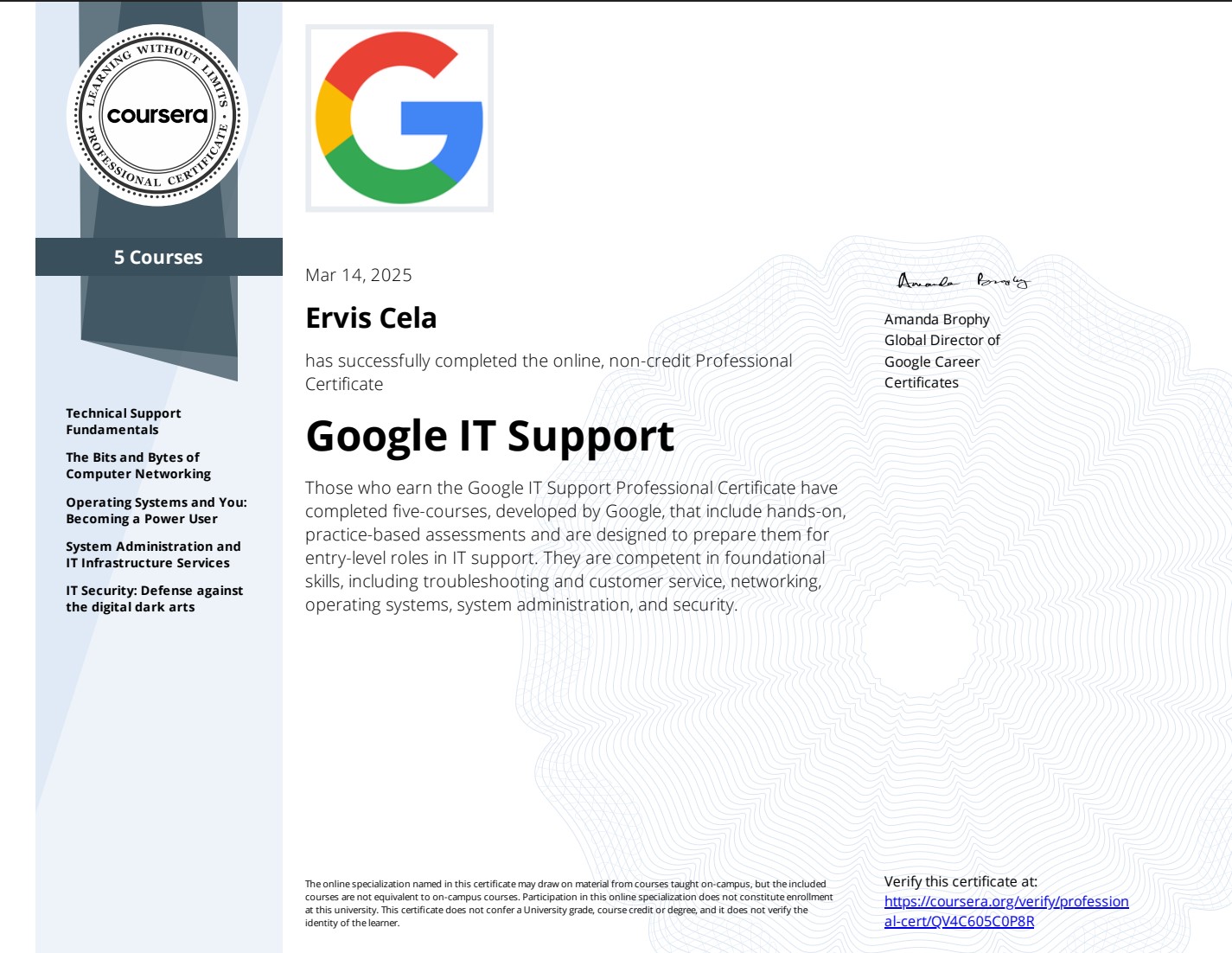 Certification 1